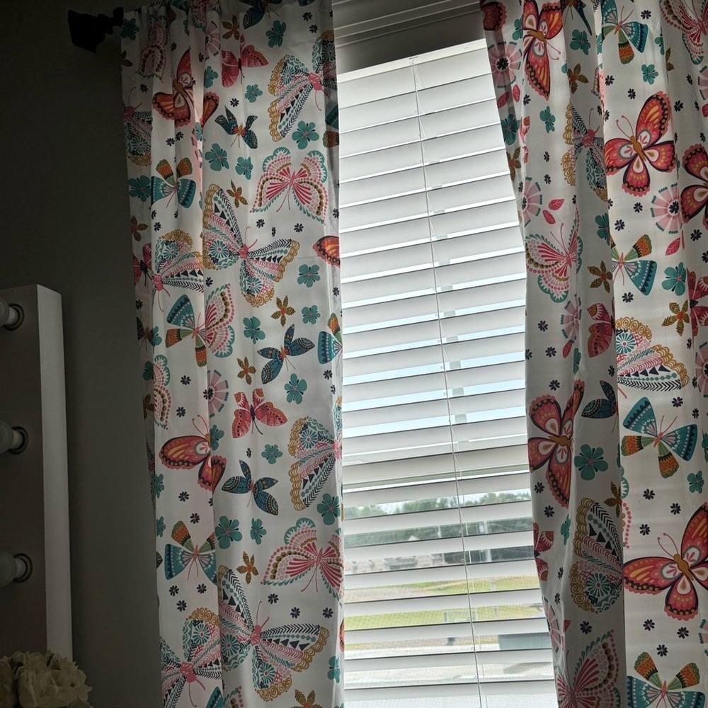 Light Filtering Butterfly Patterned Curtains